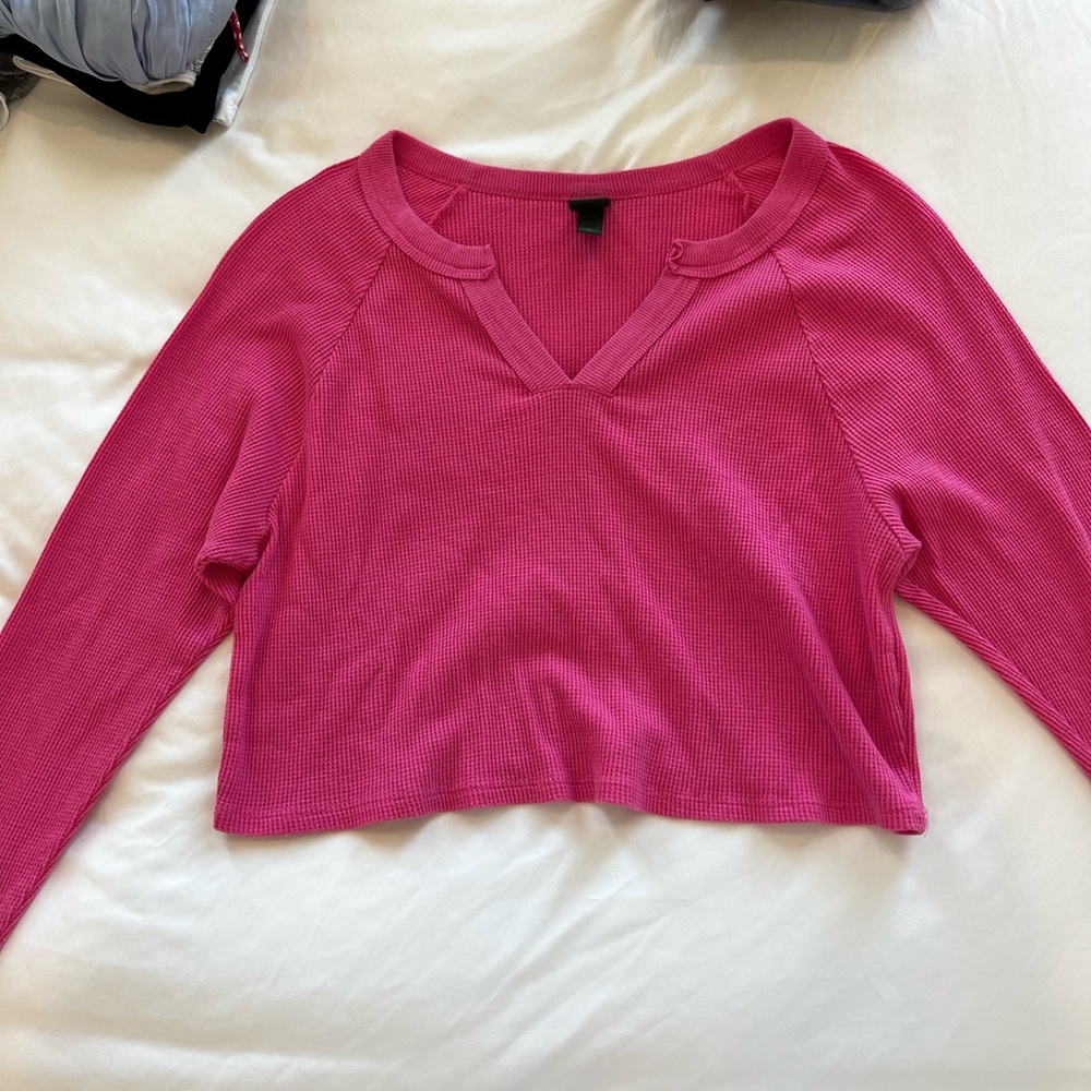 Wild Fable Long Sleeve V-Neck Waffle Shirt